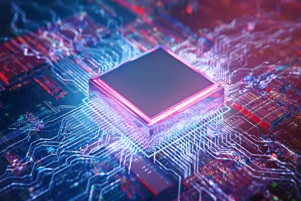 Mikrochip auf einer Leiterplatte